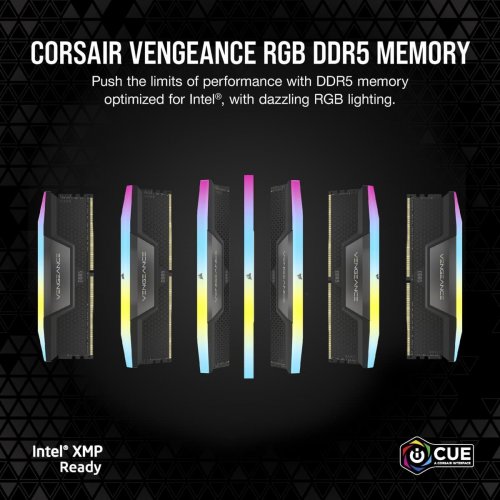 ОЗУ Corsair DDR5 32GB (2x16GB) 6800Mhz Vengeance RGB Black (CMH32GX5M2B6800C40) купить в Украине: Киев, Днепр, Харьков, Одесса  | Проверка совместимости, низкая цена, отзывы, характеристики от TELEMART фото