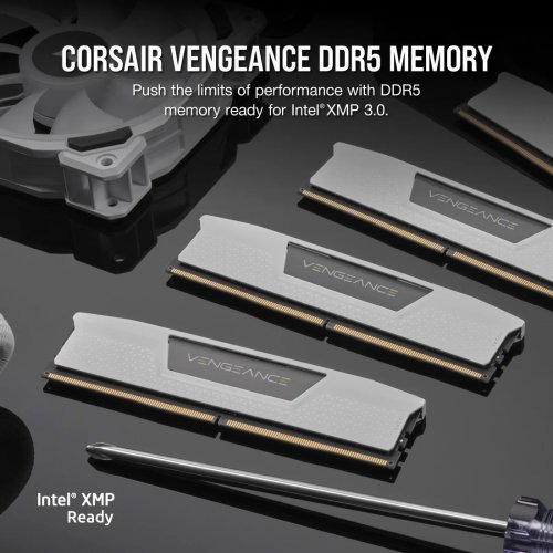 ОЗУ Corsair DDR5 64GB (2x32GB) 6000Mhz Vengeance White (CMK64GX5M2B6000Z30W) купить в Украине: Киев, Днепр, Харьков, Одесса  | Проверка совместимости, низкая цена, отзывы, характеристики от TELEMART фото