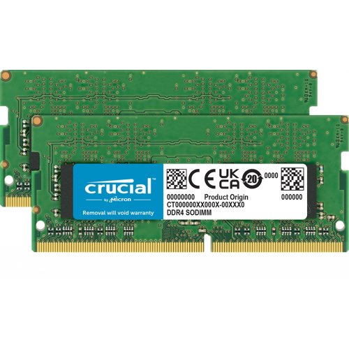 ОЗП Crucial SODIMM DDR4 64GB (2x32GB) 3200Mhz (CT2K32G4SFD832A) купити в Україні: Київ, Львів, Хмельницький, Тернопіль, Івано-Франківськ | Перевірка сумісності, низька ціна, відгуки, характеристики від TELEMART фото