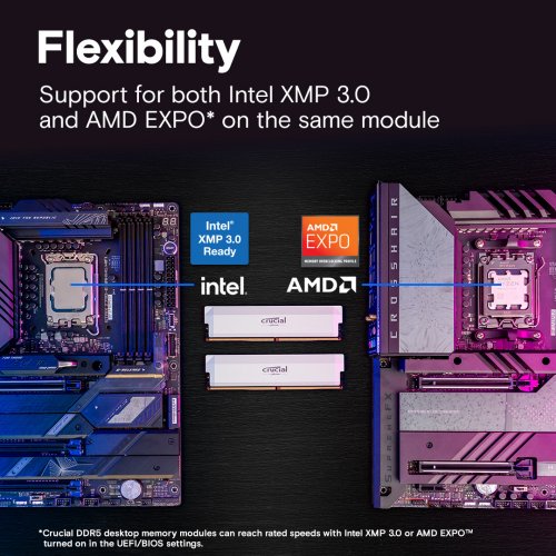 ОЗУ Crucial DDR5 16GB 6400Mhz Pro OC White (CP16G64C32U5W) купить в Украине: Киев, Днепр, Харьков, Одесса  | Проверка совместимости, низкая цена, отзывы, характеристики от TELEMART фото