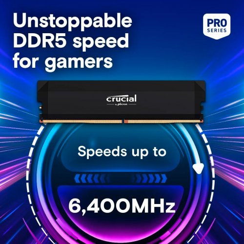 ОЗУ Crucial DDR5 16GB 6400Mhz Pro OC Black (CP16G64C32U5B) купить в Украине: Киев, Днепр, Харьков, Одесса  | Проверка совместимости, низкая цена, отзывы, характеристики от TELEMART фото