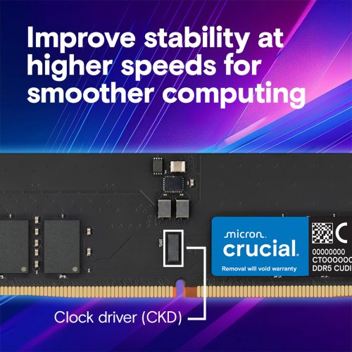 ОЗУ Crucial DDR5 16GB 6400Mhz (CT16G64C52CU5) купить в Украине: Киев, Днепр, Харьков, Одесса  | Проверка совместимости, низкая цена, отзывы, характеристики от TELEMART фото