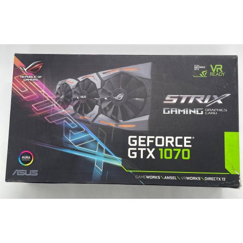 Видеокарта Asus ROG GeForce GTX 1070 STRIX OC 8192MB (STRIX-GTX1070-O8G-GAMING) (Восстановлено продавцом, 854507) купить в Украине: Киев, Днепр, Харьков, Одесса  | Проверка совместимости, низкая цена, отзывы, характеристики от TELEMART фото