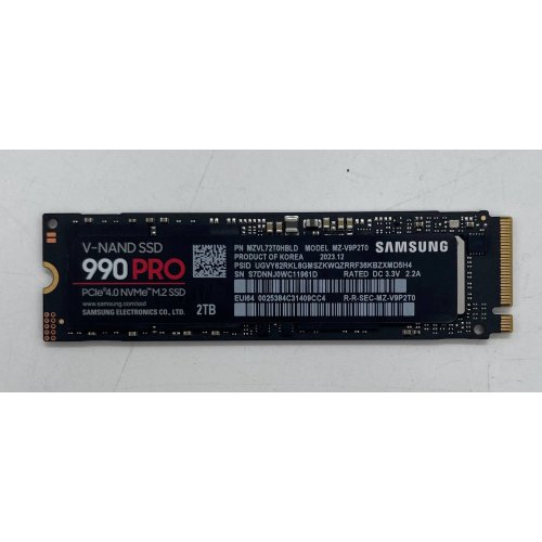 Ssd-диск Samsung 990 PRO V-NAND 3-bit MLC 2TB M.2 (2280 PCI-E) NVMe 2.0 (MZ-V9P2T0BW) (Відновлено продавцем, 854515) купити в Україні: Київ, Львів, Хмельницький, Тернопіль, Івано-Франківськ | Перевірка сумісності, низька ціна, відгуки, характеристики від TELEMART фото