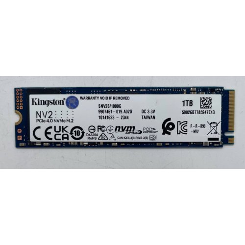 Ssd-диск Kingston NV2 3D NAND 1TB M.2 (2280 PCI-E) NVMe x4 (SNV2S/1000G) (Відновлено продавцем, 854547) купити в Україні: Київ, Львів, Хмельницький, Тернопіль, Івано-Франківськ | Перевірка сумісності, низька ціна, відгуки, характеристики від TELEMART фото