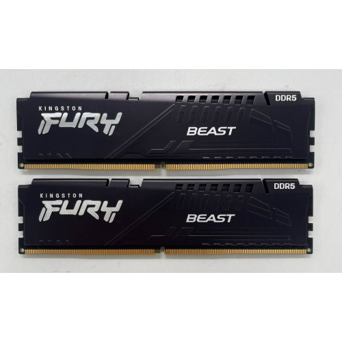 Озп Kingston DDR5 32GB (2x16GB) 5200Mhz FURY Beast Black (KF552C40BBK2-32) (Відновлено продавцем, 854575) купити в Україні: Київ, Львів, Хмельницький, Тернопіль, Івано-Франківськ | Перевірка сумісності, низька ціна, відгуки, характеристики від TELEMART фото
