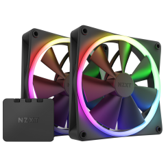 Набор кулеров для корпуса NZXT F140 RGB Twin Pack (RF-R14DF-B1) Black (Восстановлено продавцом, 854587)