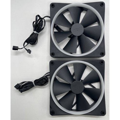 Набір кулерів для корпусу NZXT F140 RGB Twin Pack (RF-R14DF-B1) Black (Відновлено продавцем, 854587) купити в Україні: Київ, Львів, Хмельницький, Тернопіль, Івано-Франківськ | Перевірка сумісності, низька ціна, відгуки, характеристики від TELEMART фото