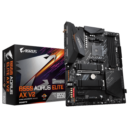 Материнська плата Gigabyte B550 AORUS ELITE AX V2 (sAM4, AMD B550) (Відновлено продавцем, 854588) купити в Україні: Київ, Львів, Хмельницький, Тернопіль, Івано-Франківськ | Перевірка сумісності, низька ціна, відгуки, характеристики від TELEMART фото