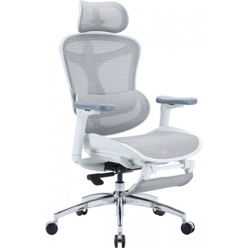 Крісло офісне з підставкою для ніг Sihoo DORO C300L Mesh with Footrest (DORO-C300L-A3-102-JT) White купити в Україні: Київ, Львів, Хмельницький, Тернопіль, Івано-Франківськ | Низька ціна, відгуки, характеристики від TELEMART фото