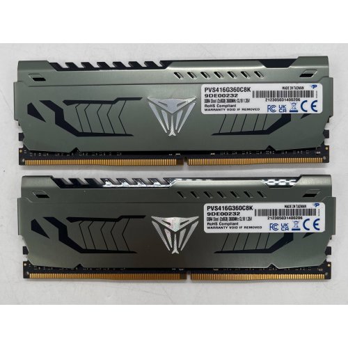 Озу Patriot DDR4 16GB (2x8GB) 3200Mhz Viper Steel (PVS416G320C6K) (Восстановлено продавцом, 854610) купить в Украине: Киев, Днепр, Харьков, Одесса  | Проверка совместимости, низкая цена, отзывы, характеристики от TELEMART фото