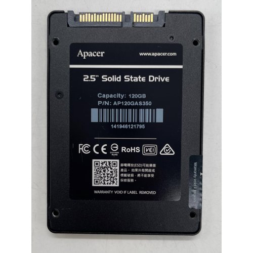 Ssd-диск Apacer Panther AS350 TLC 120GB 2.5" (AP120GAS350) OEM (Відновлено продавцем, 854627) купити в Україні: Київ, Львів, Хмельницький, Тернопіль, Івано-Франківськ | Перевірка сумісності, низька ціна, відгуки, характеристики від TELEMART фото