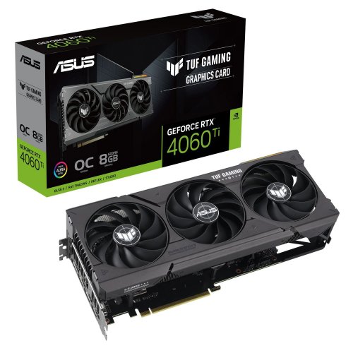 Відеокарта Asus TUF GeForce RTX 4060 Ti Gaming OC 8192MB (TUF-RTX4060TI-O8G-GAMING) (Відновлено продавцем, 854632) купити в Україні: Київ, Львів, Хмельницький, Тернопіль, Івано-Франківськ | Перевірка сумісності, низька ціна, відгуки, характеристики від TELEMART фото