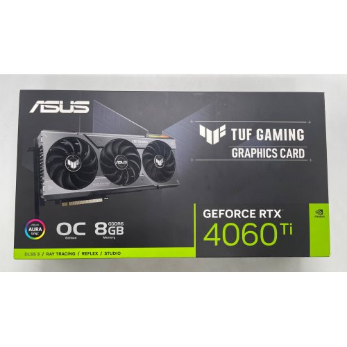 Відеокарта Asus TUF GeForce RTX 4060 Ti Gaming OC 8192MB (TUF-RTX4060TI-O8G-GAMING) (Відновлено продавцем, 854632) купити в Україні: Київ, Львів, Хмельницький, Тернопіль, Івано-Франківськ | Перевірка сумісності, низька ціна, відгуки, характеристики від TELEMART фото