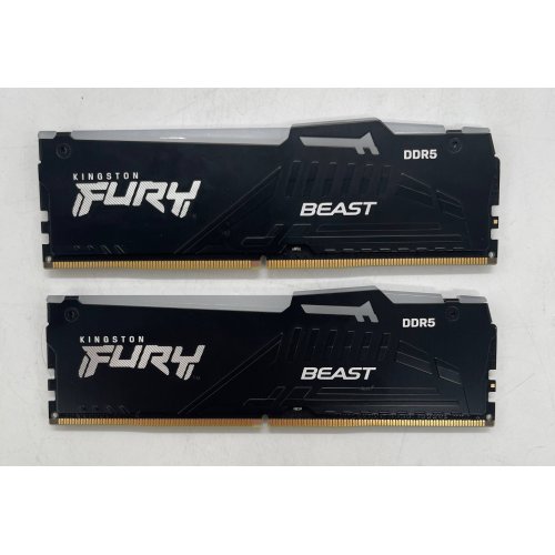 Озп Kingston DDR5 16GB (2x8GB) 5200MHz FURY Beast RGB Black (KF552C40BBAK2-16) (Відновлено продавцем, 854640) купити в Україні: Київ, Львів, Хмельницький, Тернопіль, Івано-Франківськ | Перевірка сумісності, низька ціна, відгуки, характеристики від TELEMART фото