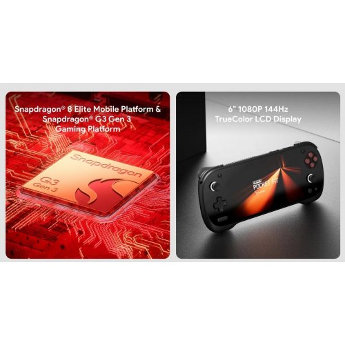 Портативная игровая консоль AYANEO Pocket FIT Snapdragon G3/12GB/256GB Phantom Black купить в Украине: Киев, Днепр, Харьков, Одесса  | Низкая цена, отзывы, характеристики от TELEMART фото
