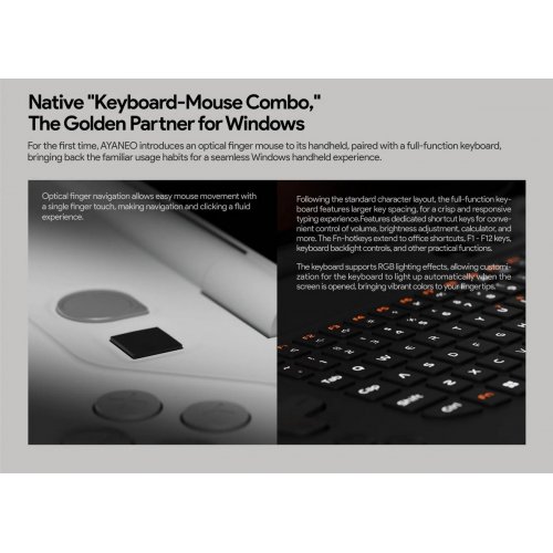 Портативная игровая консоль AYANEO Flip KB R7 7840U/16GB/512GB Shadow Black купить в Украине: Киев, Днепр, Харьков, Одесса  | Низкая цена, отзывы, характеристики от TELEMART фото