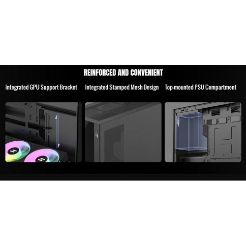 Корпус GAMEMAX NEX C53 Tempered Glass без БП Black купить в Украине: Киев, Днепр, Харьков, Одесса  | Проверка совместимости, низкая цена, отзывы, характеристики от TELEMART фото