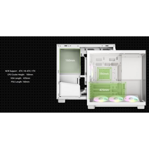 Корпус GAMEMAX NEX C53 Tempered Glass без БП White купить в Украине: Киев, Днепр, Харьков, Одесса  | Проверка совместимости, низкая цена, отзывы, характеристики от TELEMART фото