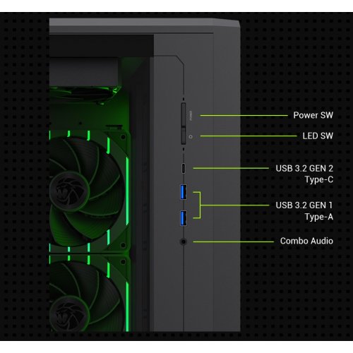 Корпус GAMEMAX Claw 460 W Tempered Glass без БП Black купить в Украине: Киев, Днепр, Харьков, Одесса  | Проверка совместимости, низкая цена, отзывы, характеристики от TELEMART фото