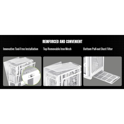 Корпус GAMEMAX Leader 2 Tempered Glass без БП White купить в Украине: Киев, Днепр, Харьков, Одесса  | Проверка совместимости, низкая цена, отзывы, характеристики от TELEMART фото