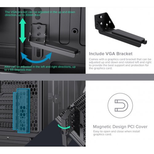 Корпус GAMEMAX F35 Tempered Glass без БП Black купить в Украине: Киев, Днепр, Харьков, Одесса  | Проверка совместимости, низкая цена, отзывы, характеристики от TELEMART фото