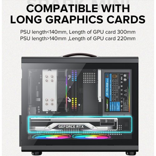 Корпус GAMEMAX Spark Mini Tempered Glass без БЖ Black купити в Україні: Київ, Львів, Хмельницький, Тернопіль, Івано-Франківськ | Перевірка сумісності, низька ціна, відгуки, характеристики від TELEMART фото