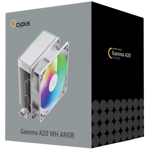Кулер Ocypus Gamma A20 ARGB (GAMMA-A20-WH1AAWN00F-GL) White купити в Україні: Київ, Львів, Хмельницький, Тернопіль, Івано-Франківськ | Перевірка сумісності, низька ціна, відгуки, характеристики від TELEMART фото