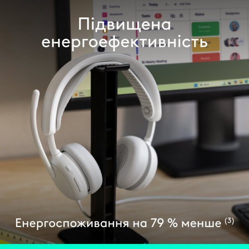 Наушники Logitech Zone Wired 2 (981-001621) Off-White купить в Украине: Киев, Днепр, Харьков, Одесса  | Низкая цена, отзывы, характеристики от TELEMART фото
