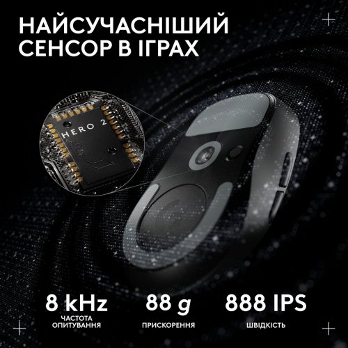 Мышка Logitech G Pro X Superlight 2c Wireless (910-007531) Black купить в Украине: Киев, Днепр, Харьков, Одесса  | Низкая цена, отзывы, характеристики от TELEMART фото