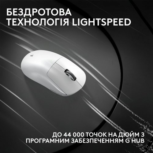 Мышка Logitech G Pro X Superlight 2c Wireless (910-007538) White купить в Украине: Киев, Днепр, Харьков, Одесса  | Низкая цена, отзывы, характеристики от TELEMART фото