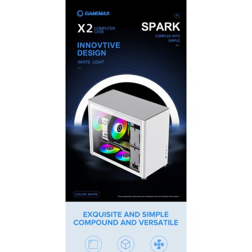 Корпус GAMEMAX Spark Tempered Glass без БП Full White купить в Украине: Киев, Днепр, Харьков, Одесса  | Проверка совместимости, низкая цена, отзывы, характеристики от TELEMART фото