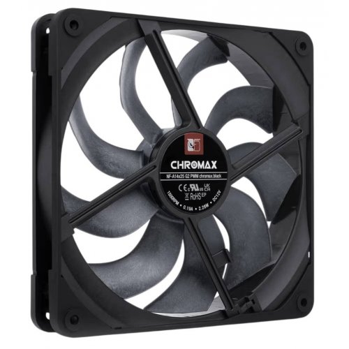 Кулер для корпуса Noctua NF-A14x25 G2 PWM chromax.black купить в Украине: Киев, Днепр, Харьков, Одесса  | Проверка совместимости, низкая цена, отзывы, характеристики от TELEMART фото