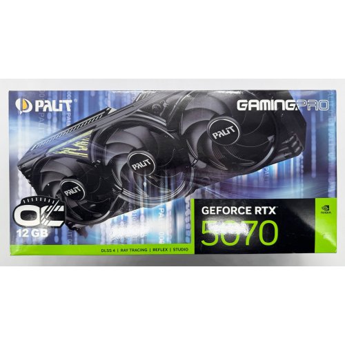 Відеокарта Palit GeForce RTX 5070 GamingPro OC 12288MB (NE75070T19K9-GB2050A) (Відновлено продавцем, 855384) купити в Україні: Київ, Львів, Хмельницький, Тернопіль, Івано-Франківськ | Перевірка сумісності, низька ціна, відгуки, характеристики від TELEMART фото
