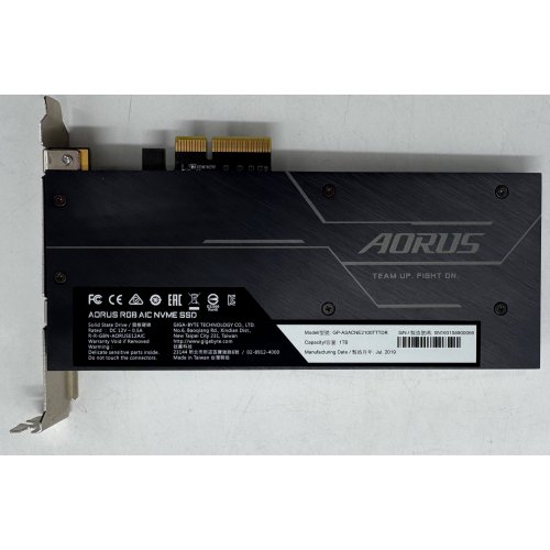 Ssd-диск Gigabyte AORUS RGB AIC 3D TLC 1TB PCI-E NVMe x4 (GP-ASACNE2100TTTDR) (Восстановлено продавцом, 855426) купить в Украине: Киев, Днепр, Харьков, Одесса  | Проверка совместимости, низкая цена, отзывы, характеристики от TELEMART фото