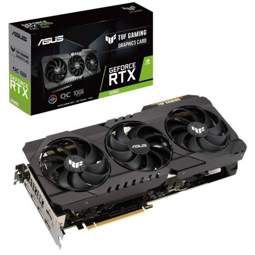 Видеокарта Asus TUF GeForce RTX 3080 Gaming OC 10240MB (TUF-RTX3080-O10G-GAMING) (Восстановлено продавцом, 855478) купить в Украине: Киев, Днепр, Харьков, Одесса  | Проверка совместимости, низкая цена, отзывы, характеристики от TELEMART фото
