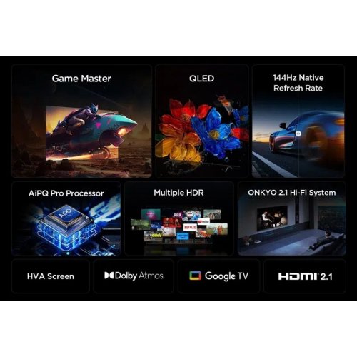 Телевизор TCL 75" 75T8C Black купить в Украине: Киев, Днепр, Харьков, Одесса  | Низкая цена, отзывы, характеристики от TELEMART фото