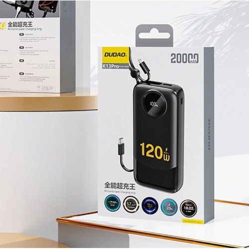 Powerbank Dudao K13 Pro 20000mAh 22.5W (6977196680276) Black купити в Україні: Київ, Львів, Хмельницький, Тернопіль, Івано-Франківськ | Низька ціна, відгуки, характеристики від TELEMART фото