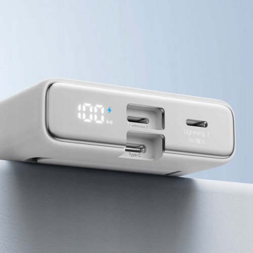 Powerbank JOYROOM JR-PBM01 10000mAh 20W Magnetic Wireless (6941237112545) White купити в Україні: Київ, Львів, Хмельницький, Тернопіль, Івано-Франківськ | Низька ціна, відгуки, характеристики від TELEMART фото