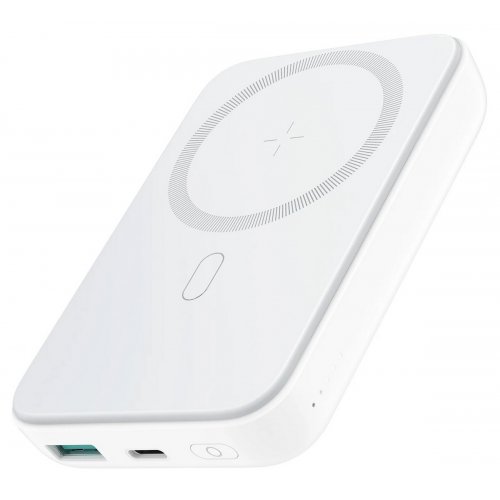 Powerbank JOYROOM JR-W020 10000mAh 20W Magnetic Wireless (6941237119698) White купити в Україні: Київ, Львів, Хмельницький, Тернопіль, Івано-Франківськ | Низька ціна, відгуки, характеристики від TELEMART фото