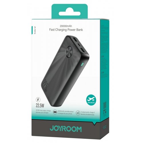 Powerbank JOYROOM 20000mAh 22.5W (JR-PBF16) Black купити в Україні: Київ, Львів, Хмельницький, Тернопіль, Івано-Франківськ | Низька ціна, відгуки, характеристики від TELEMART фото