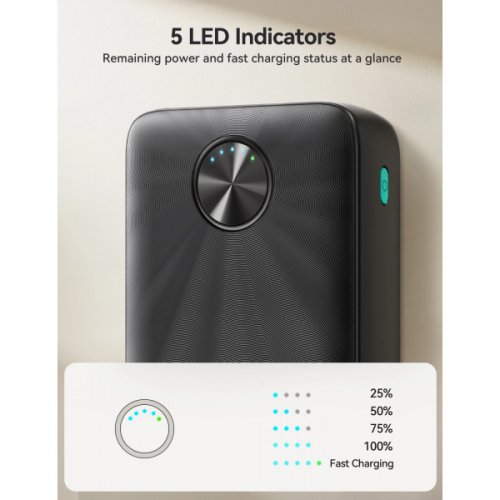 Powerbank JOYROOM 20000mAh 22.5W (JR-PBF16) Black купити в Україні: Київ, Львів, Хмельницький, Тернопіль, Івано-Франківськ | Низька ціна, відгуки, характеристики від TELEMART фото