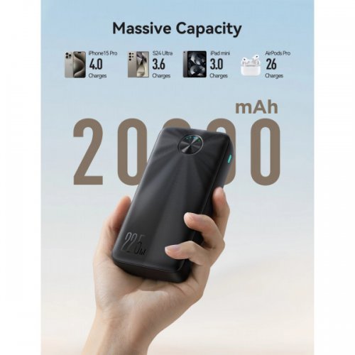Powerbank JOYROOM 20000mAh 22.5W (JR-PBF16) Black купити в Україні: Київ, Львів, Хмельницький, Тернопіль, Івано-Франківськ | Низька ціна, відгуки, характеристики від TELEMART фото