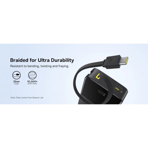 Powerbank Baseus EnerFill FC51 Bipow2 Pro 20000mAh 22.5W with Built-In USB Type-C (E0027701) Black купить в Украине: Киев, Днепр, Харьков, Одесса  | Низкая цена, отзывы, характеристики от TELEMART фото