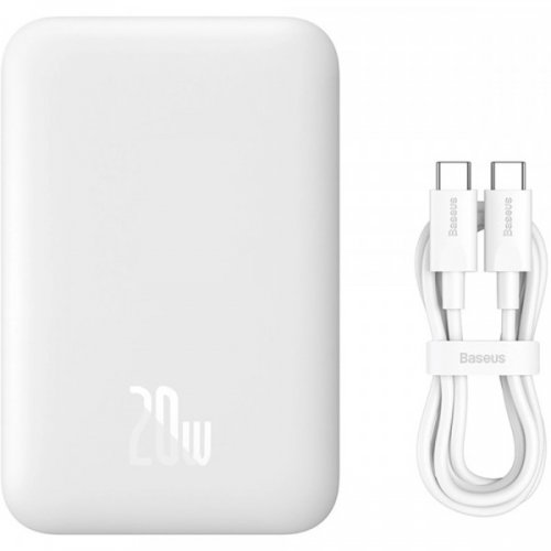 Powerbank Baseus Mini Air 6000mAh 20W Magnetic Wireless (6932172641429) White купити в Україні: Київ, Львів, Хмельницький, Тернопіль, Івано-Франківськ | Низька ціна, відгуки, характеристики від TELEMART фото