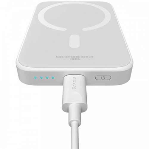 Powerbank Baseus Mini Air 6000mAh 20W Magnetic Wireless (6932172641429) White купити в Україні: Київ, Львів, Хмельницький, Тернопіль, Івано-Франківськ | Низька ціна, відгуки, характеристики від TELEMART фото