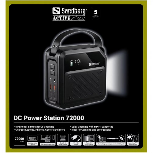 Powerbank Sandberg DC Power Station 72000mAh 268W (421-22) купить в Украине: Киев, Днепр, Харьков, Одесса  | Низкая цена, отзывы, характеристики от TELEMART фото