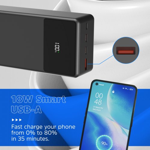Powerbank Energizer 27000mAh 65W (UE27062PQ) Black купить в Украине: Киев, Днепр, Харьков, Одесса  | Низкая цена, отзывы, характеристики от TELEMART фото
