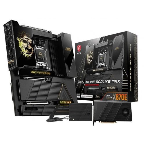 Материнська плата MSI MEG X870E GODLIKE MAX (sAM5, AMD X870E) купити в Україні: Київ, Львів, Хмельницький, Тернопіль, Івано-Франківськ | Перевірка сумісності, низька ціна, відгуки, характеристики від TELEMART фото