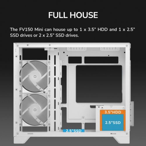 Корпус Cougar FV150 Mini без БП White купить в Украине: Киев, Днепр, Харьков, Одесса  | Проверка совместимости, низкая цена, отзывы, характеристики от TELEMART фото